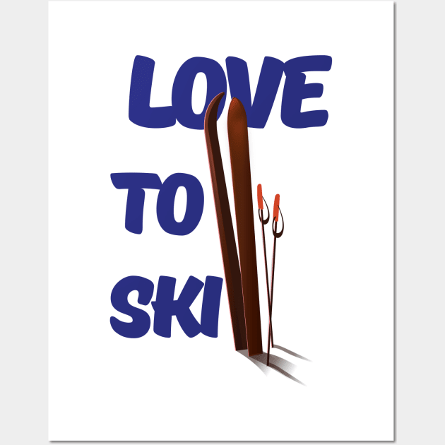 Love to Ski Wall Art by nickemporium1